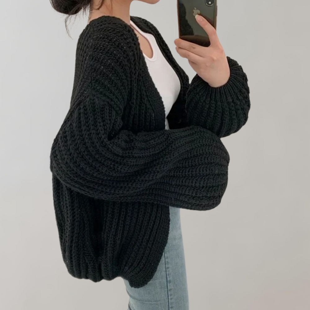 Andrée | Cardigan Femme Chunky Knit Élégant en Maille Douce