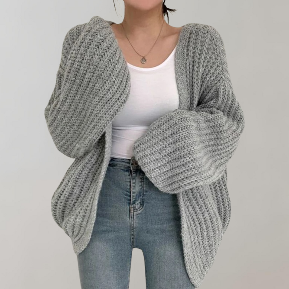 Andrée | Cardigan Femme Chunky Knit Élégant en Maille Douce