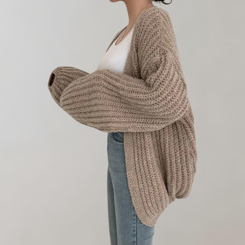 Andrée | Cardigan Femme Chunky Knit Élégant en Maille Douce