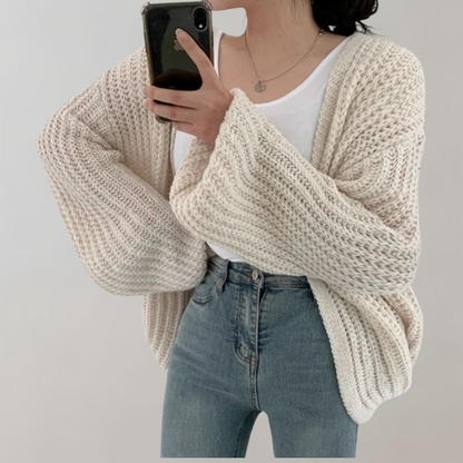Andrée | Cardigan Femme Chunky Knit Élégant en Maille Douce