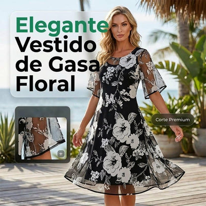 Elisa - Robe en chiffon floral élégante