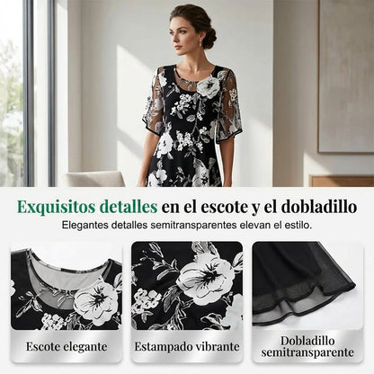 Elisa - Robe en chiffon floral élégante