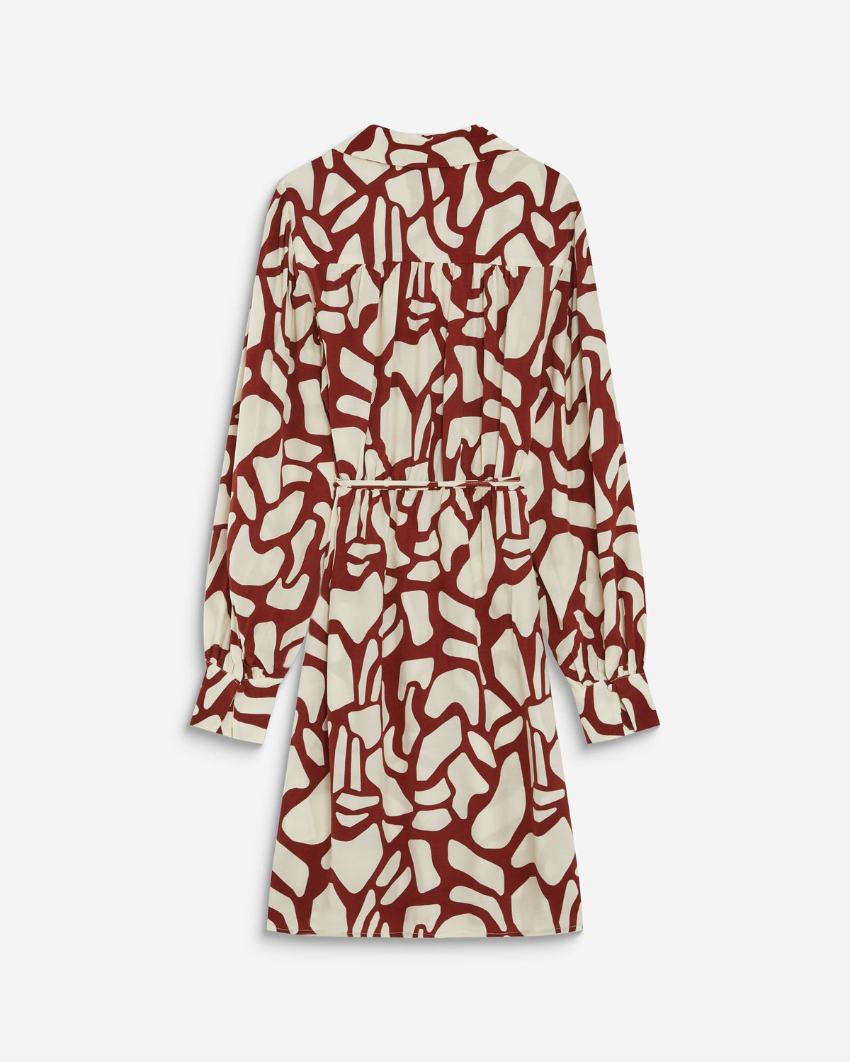 Robe courte portefeuille à motif terracotta Anika