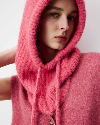Cagoule en laine mélangée blush Samourai
