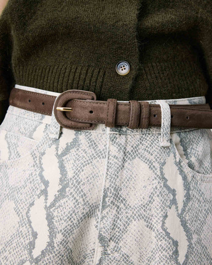 Ceinture en suédine boucle assortie taupe Scotland