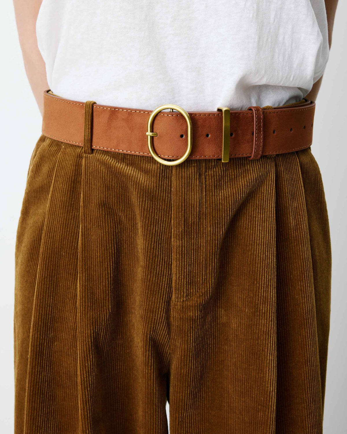 Ceinture en suédine boucle doré coffee Swinton