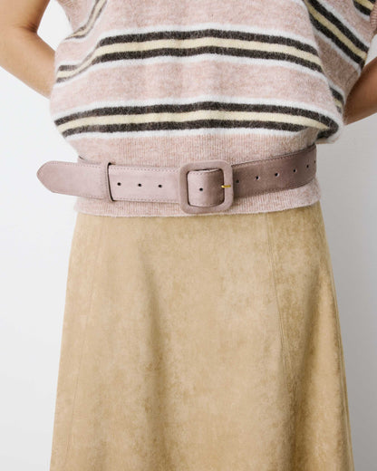 Ceinture en suédine boucle carrée assortie grege Alvaro