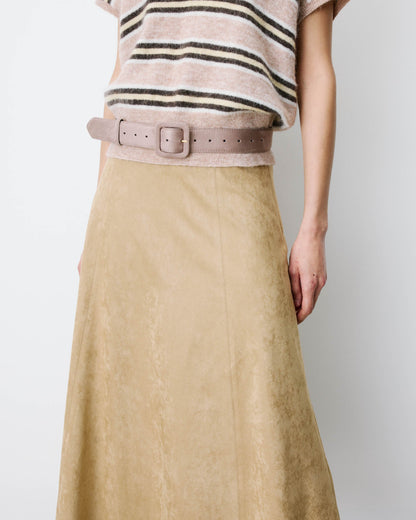Ceinture en suédine boucle carrée assortie grege Alvaro