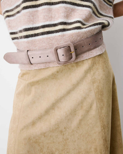 Ceinture en suédine boucle carrée assortie grege Alvaro