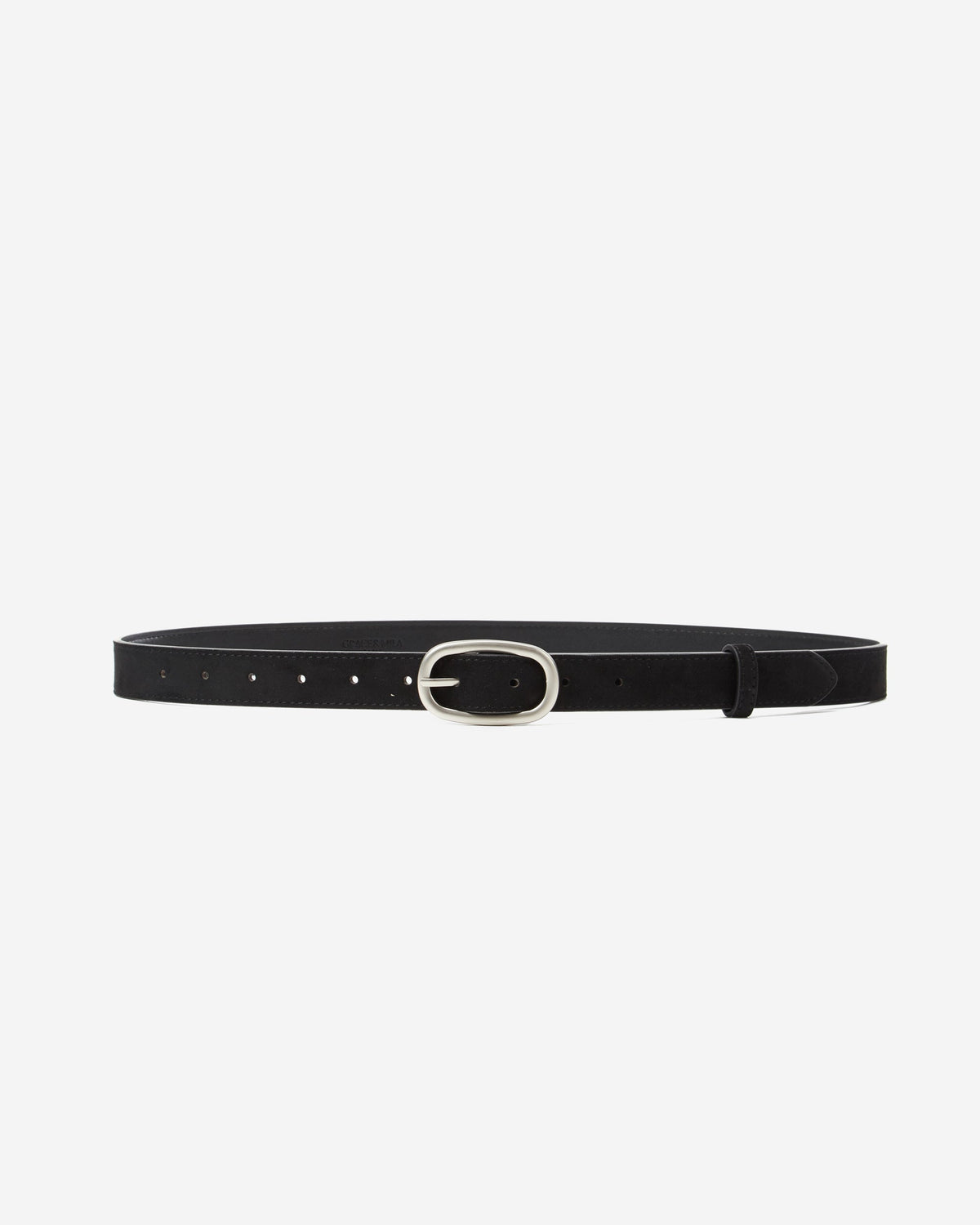 Ceinture en suédine boucle argenté noir Abbey