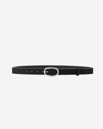 Ceinture en suédine boucle argenté noir Abbey