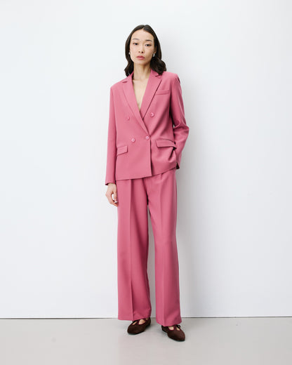 Blazer droit à boutonnage croisé blush Noix