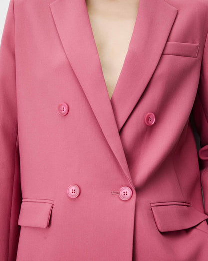 Blazer droit à boutonnage croisé blush Noix