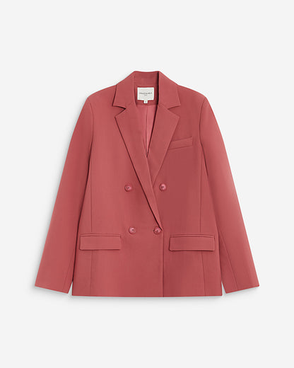 Blazer droit à boutonnage croisé blush Noix