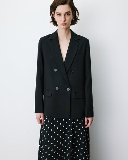 Blazer droit à boutonnage croisé noir Noix