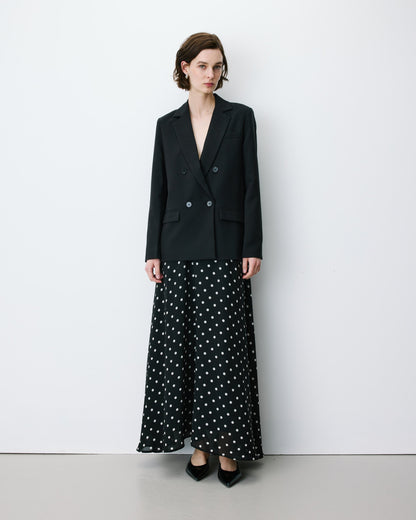 Blazer droit à boutonnage croisé noir Noix