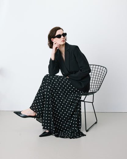 Blazer droit à boutonnage croisé noir Noix