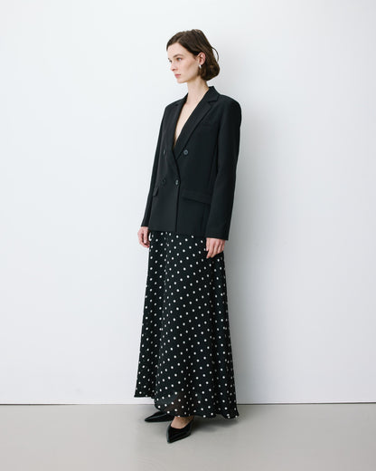 Blazer droit à boutonnage croisé noir Noix