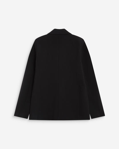 Blazer droit à boutonnage croisé noir Noix
