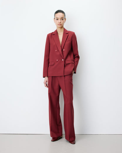 Blazer droit à boutonnage croisé terracotta Noix