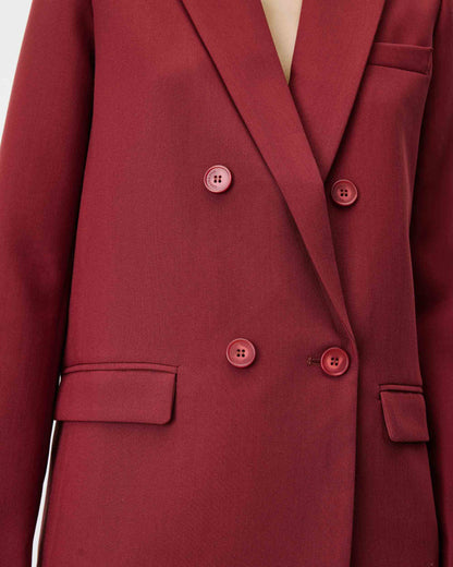 Blazer droit à boutonnage croisé terracotta Noix