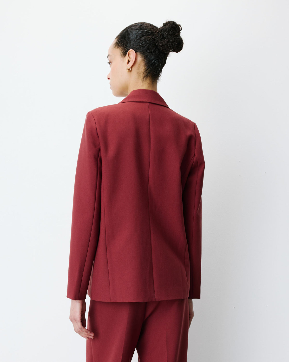 Blazer droit à boutonnage croisé terracotta Noix