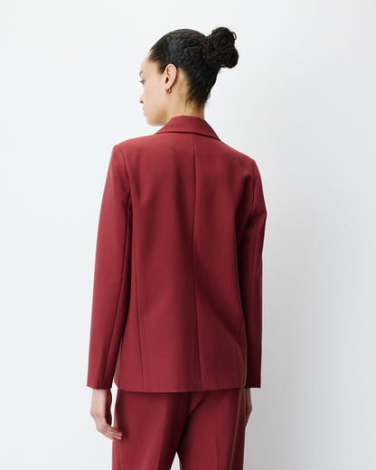 Blazer droit à boutonnage croisé terracotta Noix