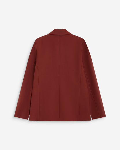Blazer droit à boutonnage croisé terracotta Noix
