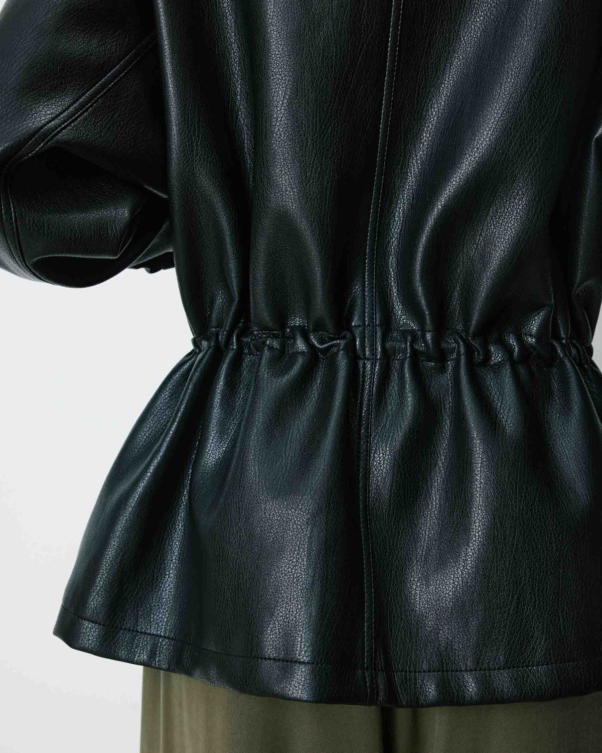 Veste ample similicuir taille ajustable noir Auburn