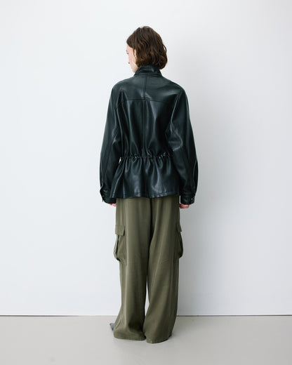 Veste ample similicuir taille ajustable noir Auburn