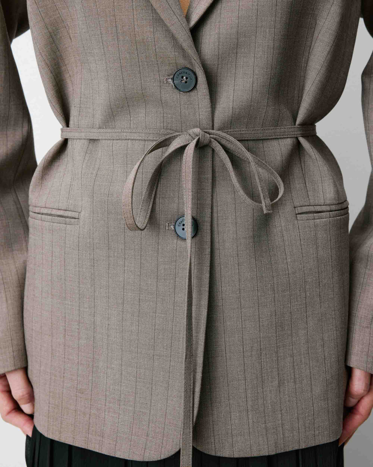 Blazer droit rayé cintré à la taille rayure Acario