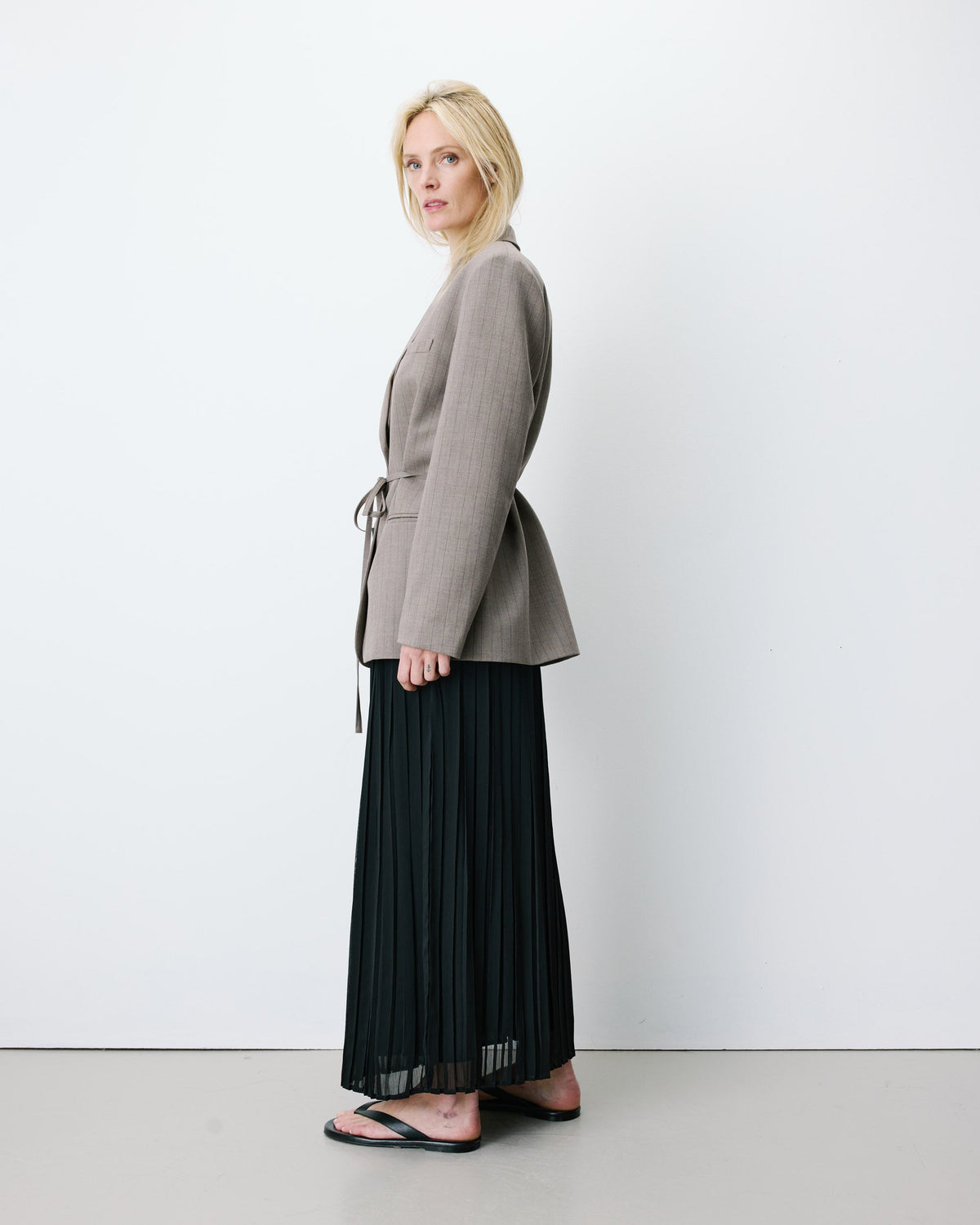 Blazer droit rayé cintré à la taille rayure Acario