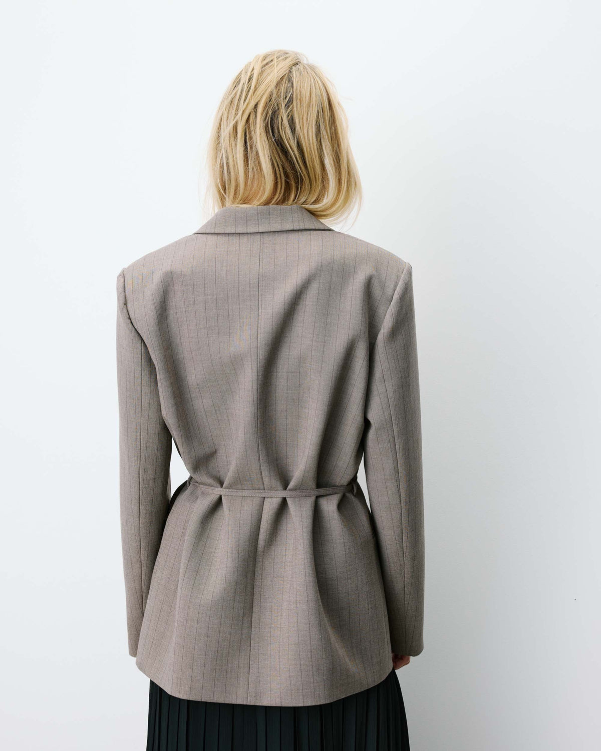 Blazer droit rayé cintré à la taille rayure Acario
