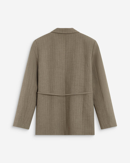Blazer droit rayé cintré à la taille rayure Acario
