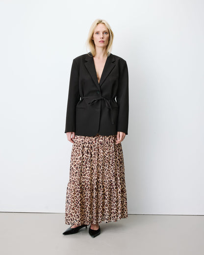 Blazer droit cintré à la taille chocolat Acario