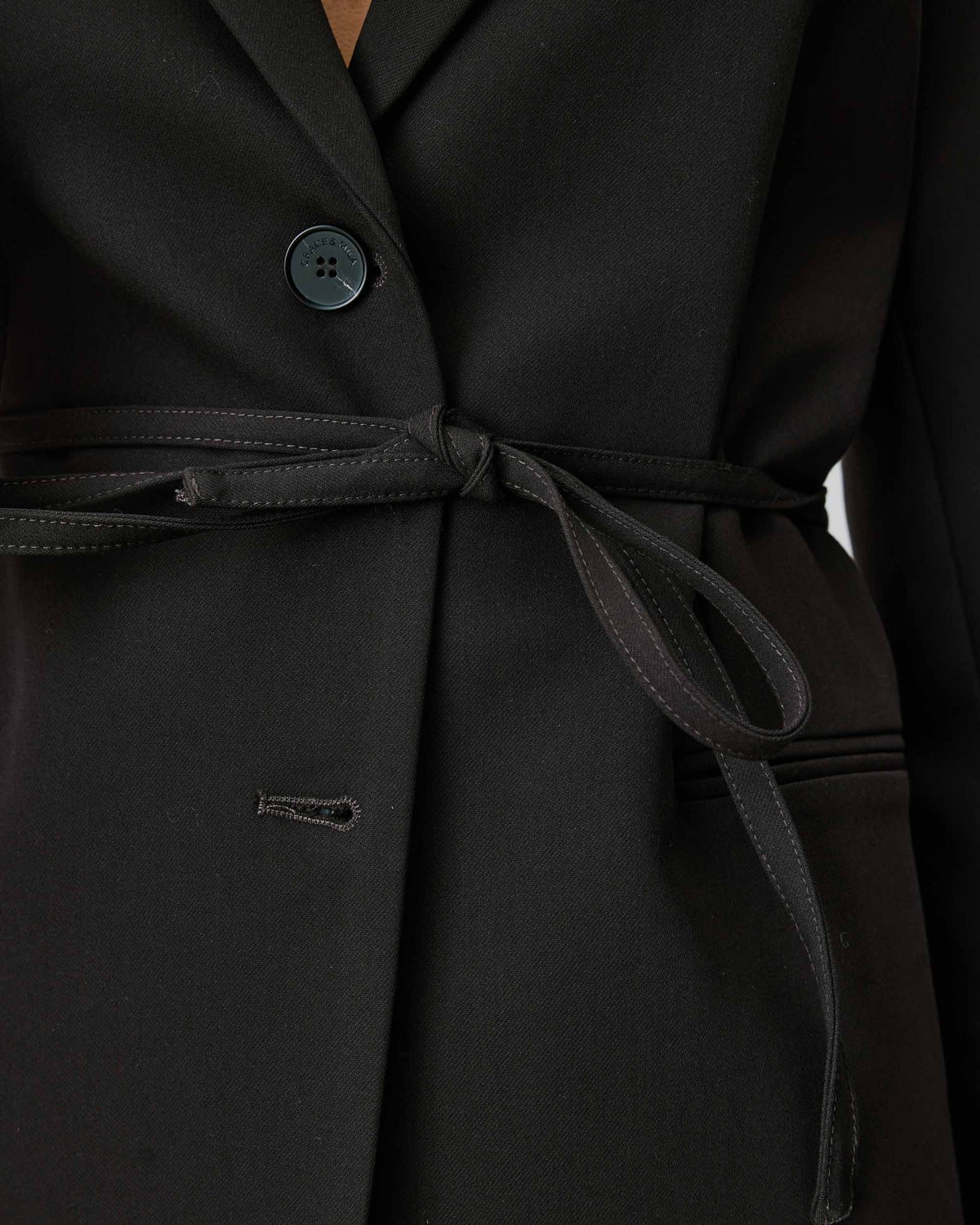 Blazer droit cintré à la taille chocolat Acario