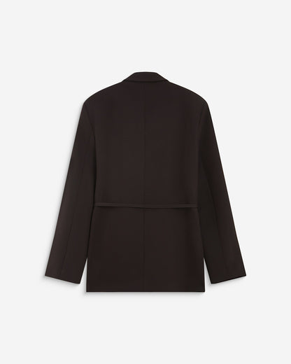 Blazer droit cintré à la taille chocolat Acario