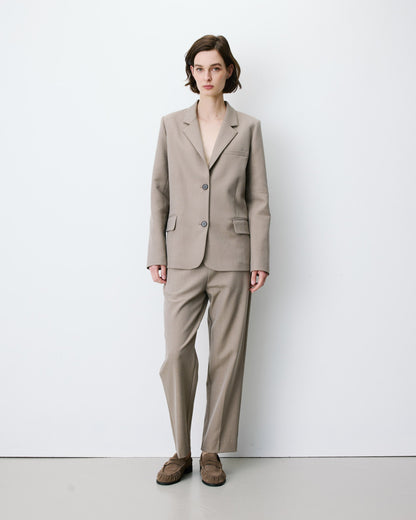 Blazer droit simple boutonnage à poches beige Alarick