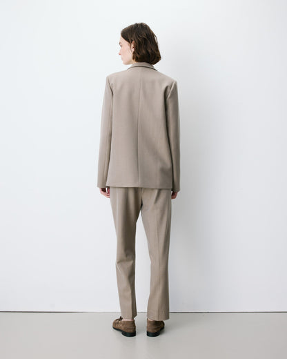 Blazer droit simple boutonnage à poches beige Alarick