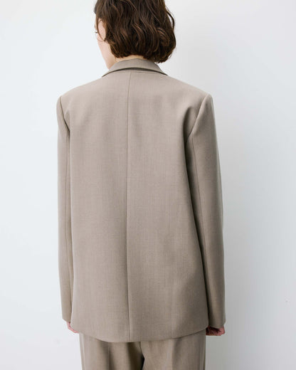 Blazer droit simple boutonnage à poches beige Alarick