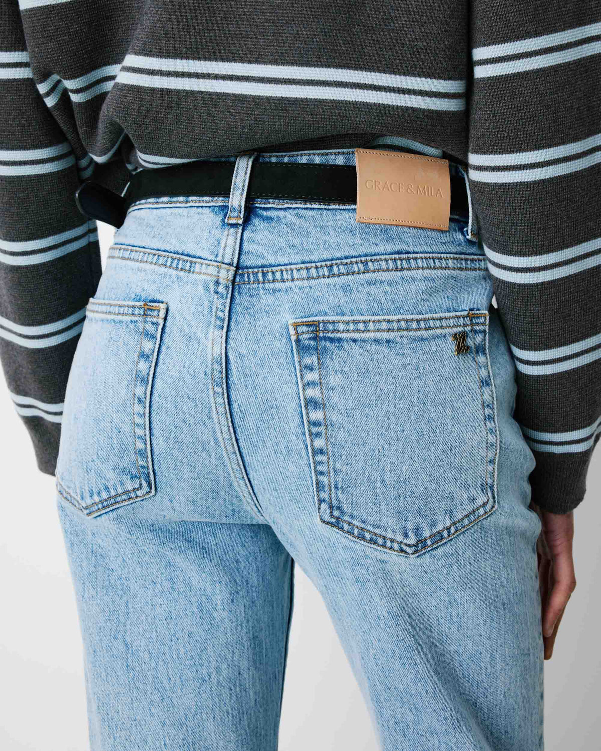Jean flare délavé taille mi haute skyblue Joseph
