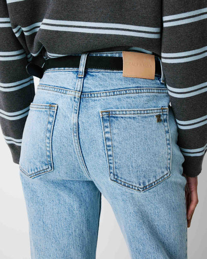 Jean flare délavé taille mi haute skyblue Joseph
