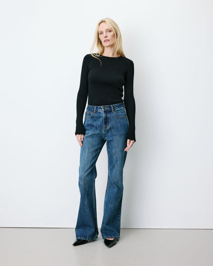 Jean flare délavé taille mi haute vintageblue Joseph