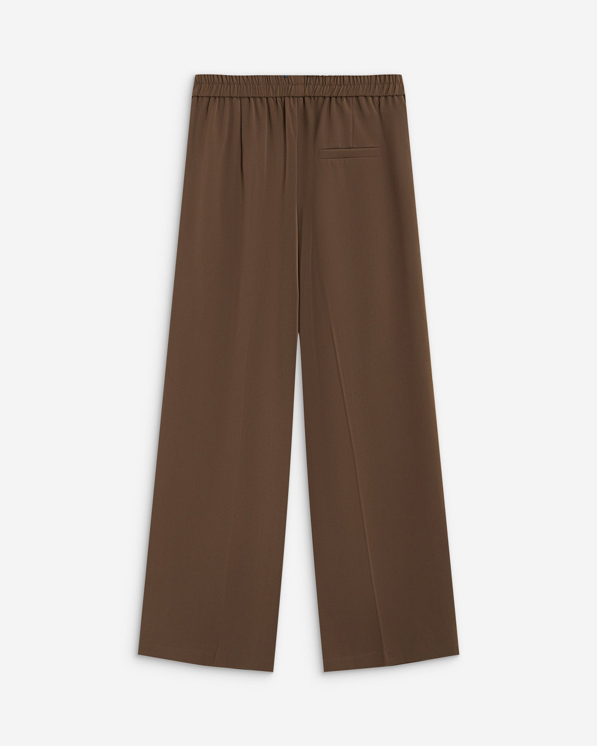 Pantalon fluide jambe large taille mi-haute taupe Noblesse