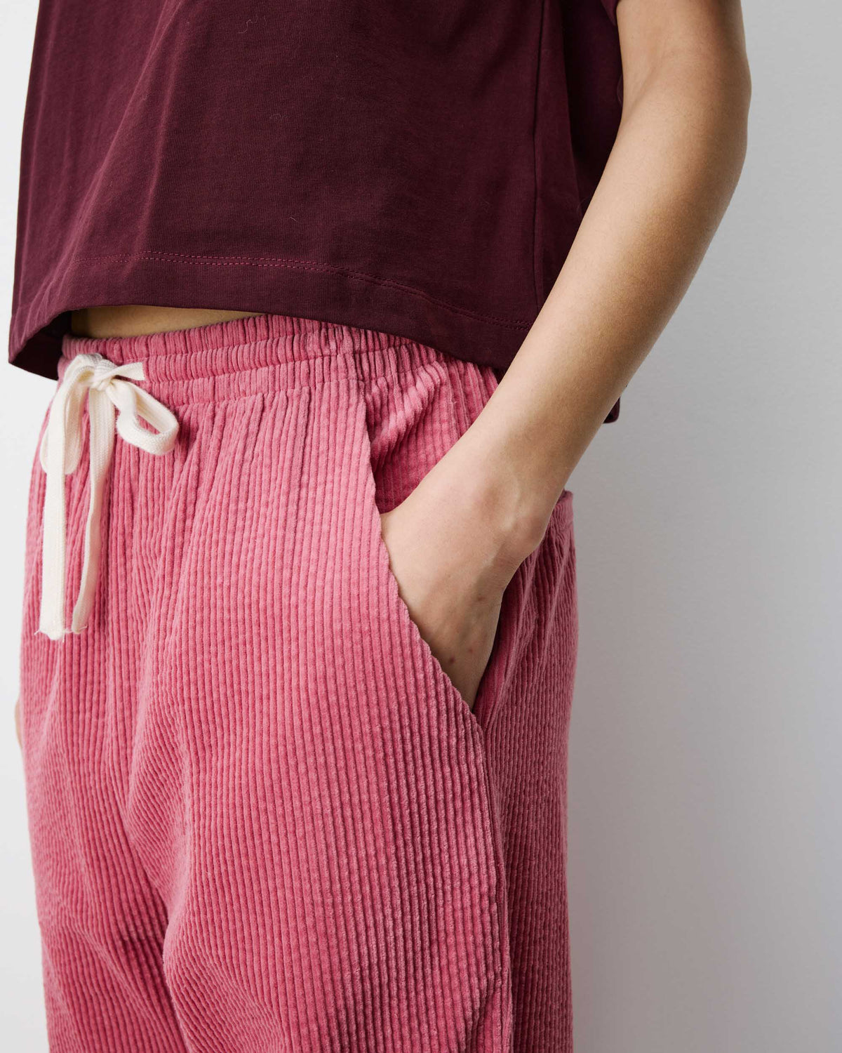 Pantalon velours côtelé taille ajustable blush Liberty