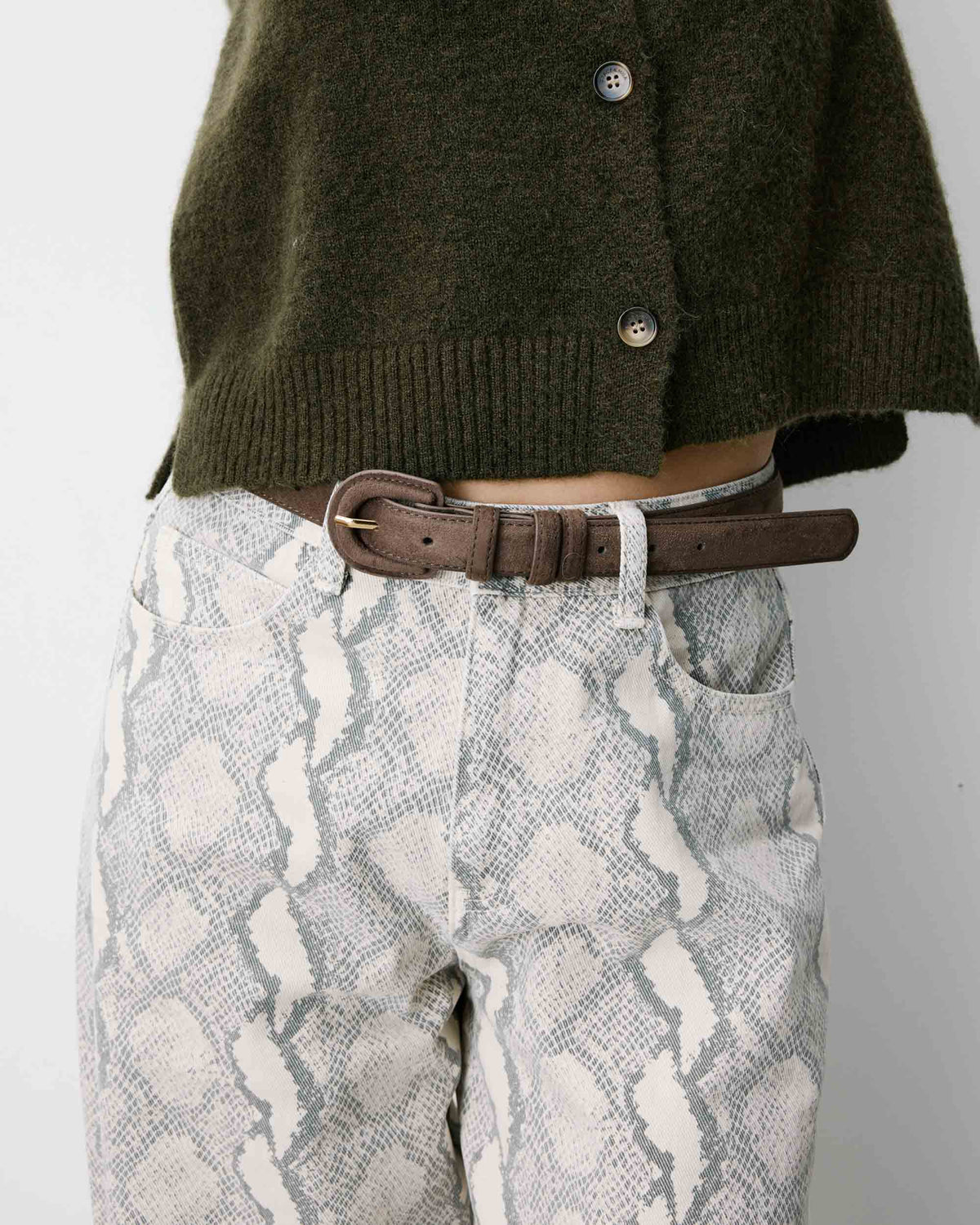 Jean taille haute loose imprimé python Socca