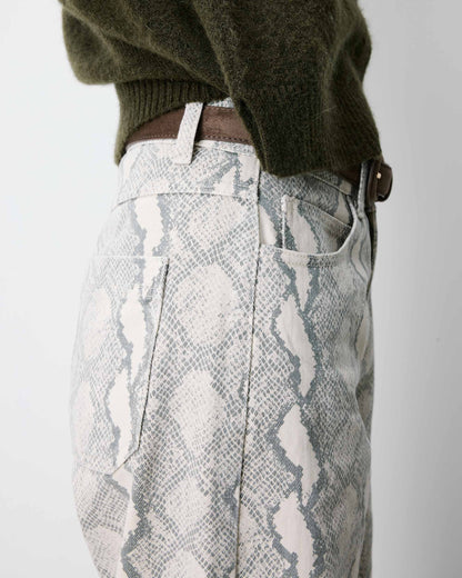 Jean taille haute loose imprimé python Socca