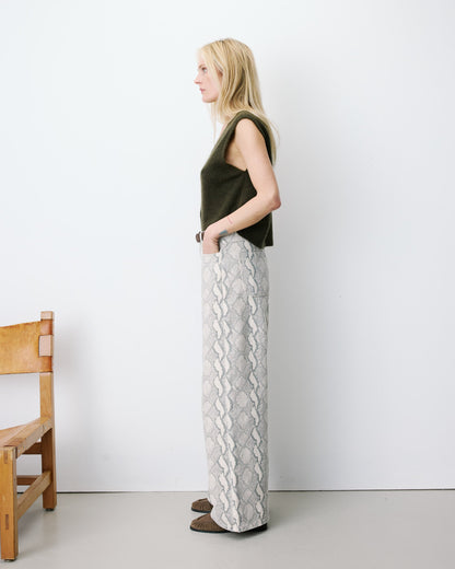 Jean taille haute loose imprimé python Socca