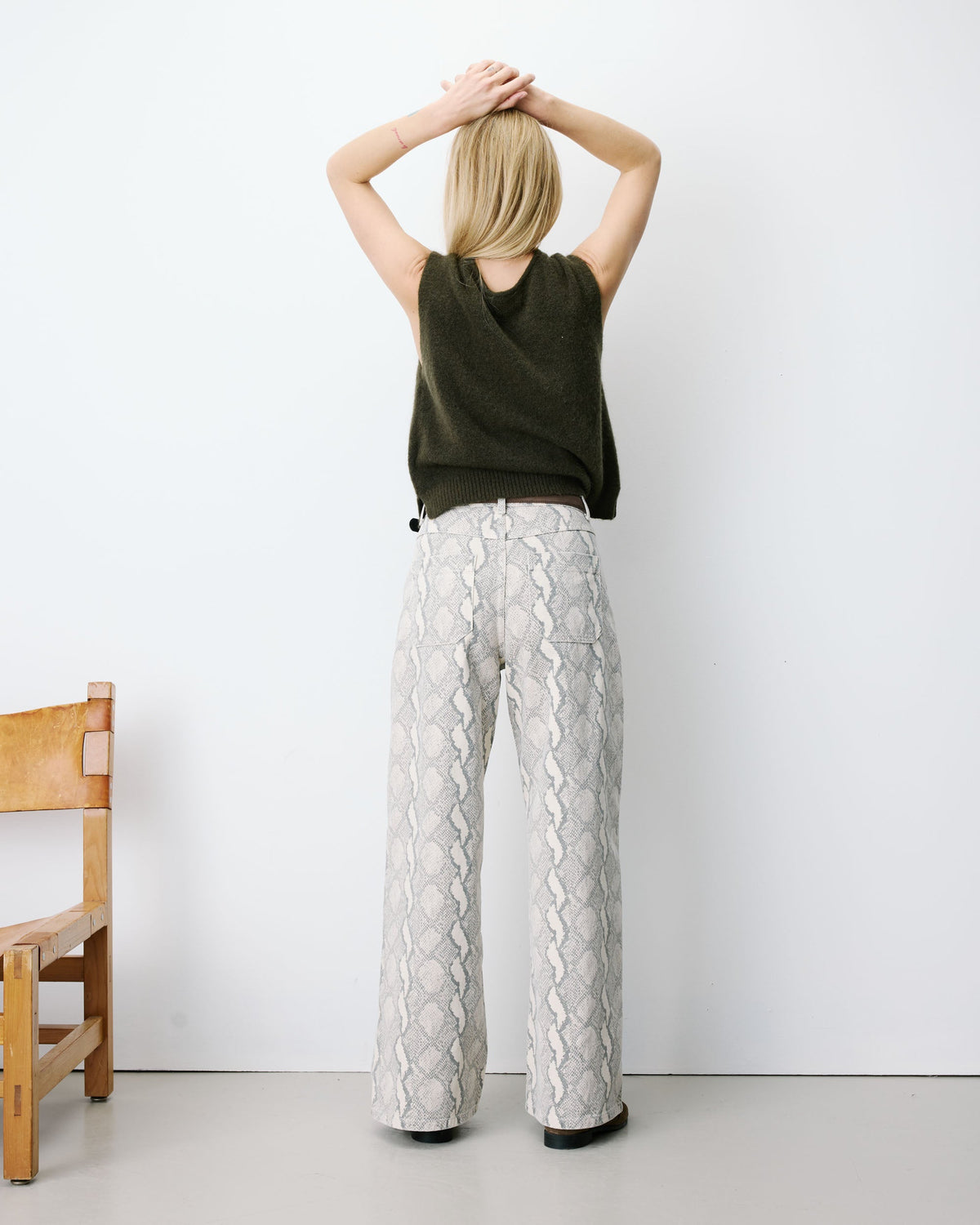 Jean taille haute loose imprimé python Socca