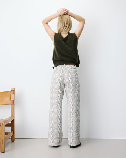 Jean taille haute loose imprimé python Socca
